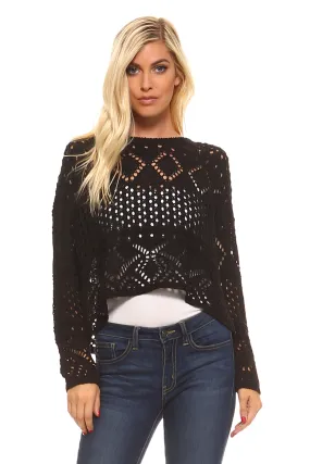 Women's Cable Knit Crop Sweater