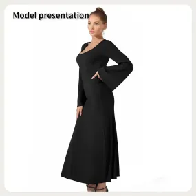 Women's Fashion Simple Plain Long Dress