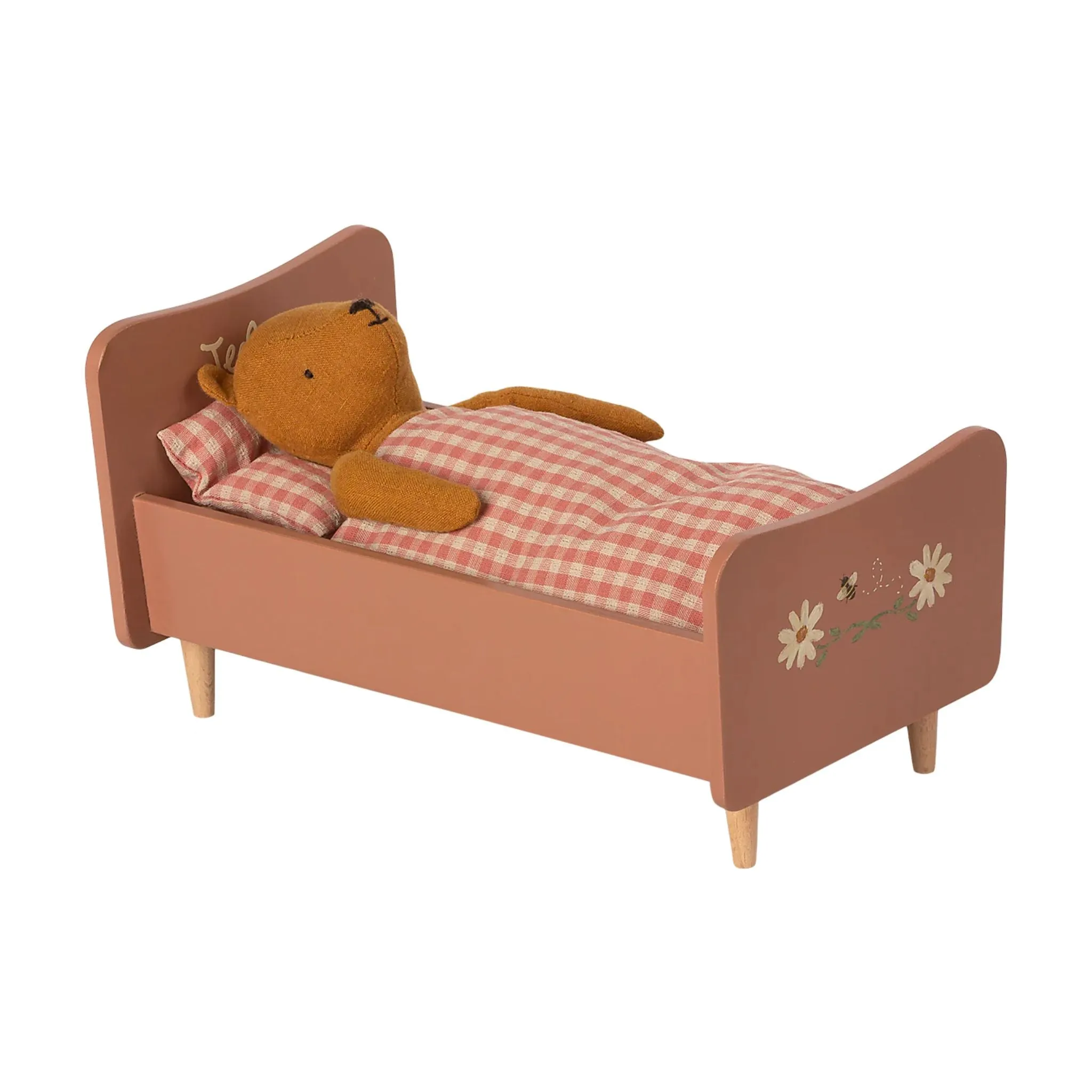 Wooden Bed, Teddy Mom - Rose - Boxed